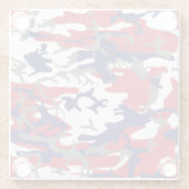 4th of July, Independence day, Camouflage Gray ガラスコースター (裏面)