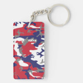 4th of July, Independence day, Camouflage Gray キーホルダー (裏面)