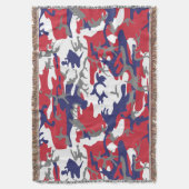 4th of July, Independence day, Camouflage Gray スローブランケット (正面縦)