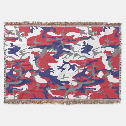 4th of July, Independence day, Camouflage Gray スローブランケット (正面)