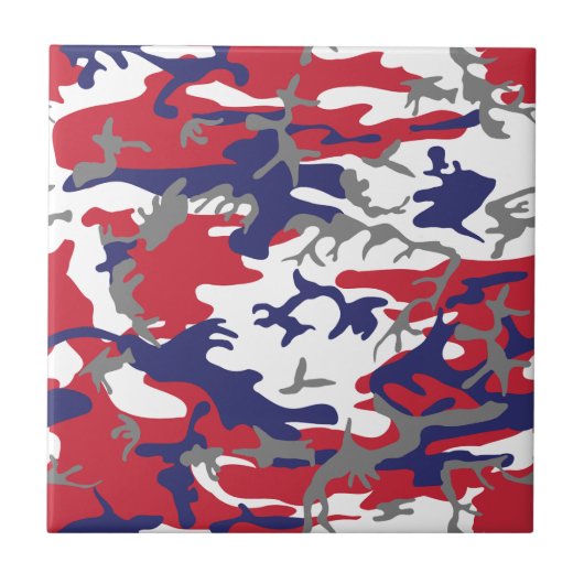 4th of July, Independence day, Camouflage Gray タイル (正面)