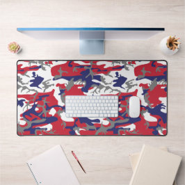 4th of July, Independence day, Camouflage Gray デスクマット