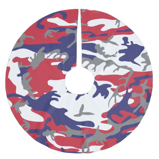 4th of July, Independence day, Camouflage Gray ブラッシュドポリエステルツリースカート (正面)