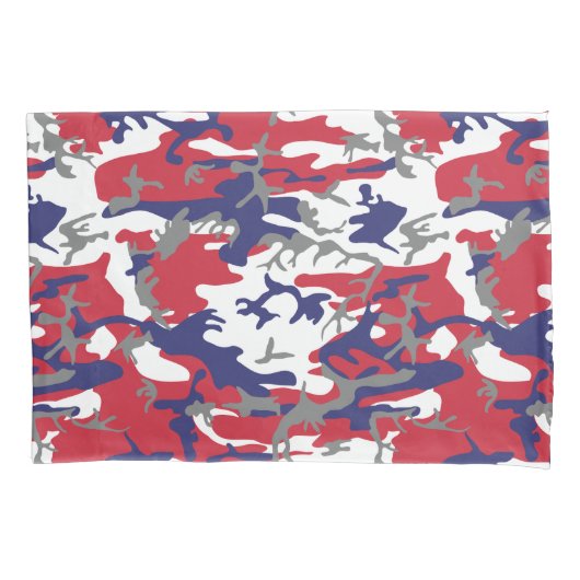 4th of July, Independence day, Camouflage Gray 枕カバー (正面)