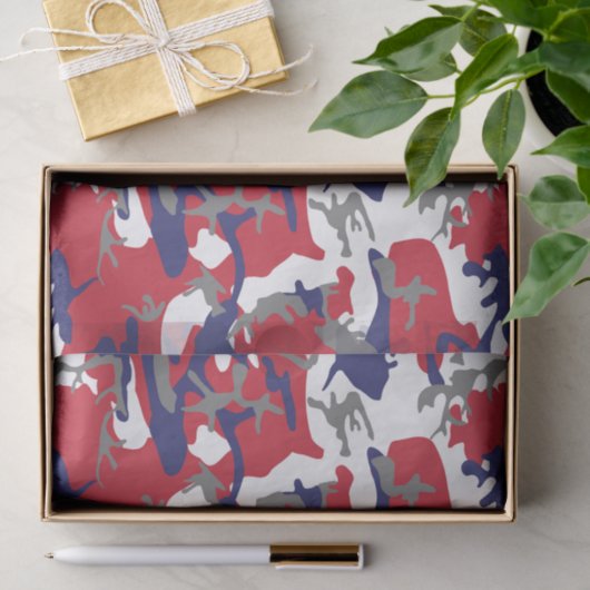 4th of July, Independence day, Camouflage Gray 薄葉紙 (ギフト)