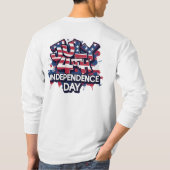 4th of July Independence Day Splash Long Sleeve Tシャツ (裏面)