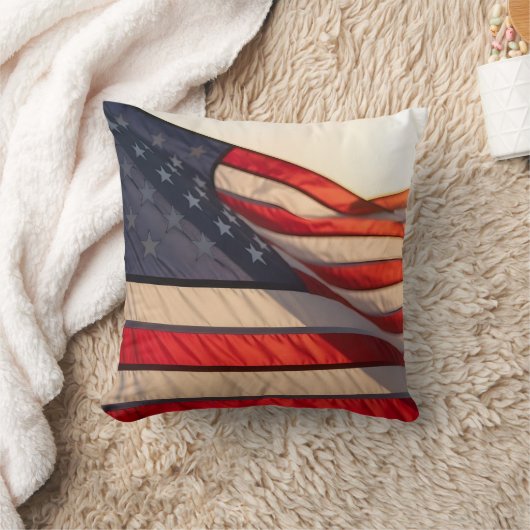 4th of july independence day wavin flag クッション (ブランケット)