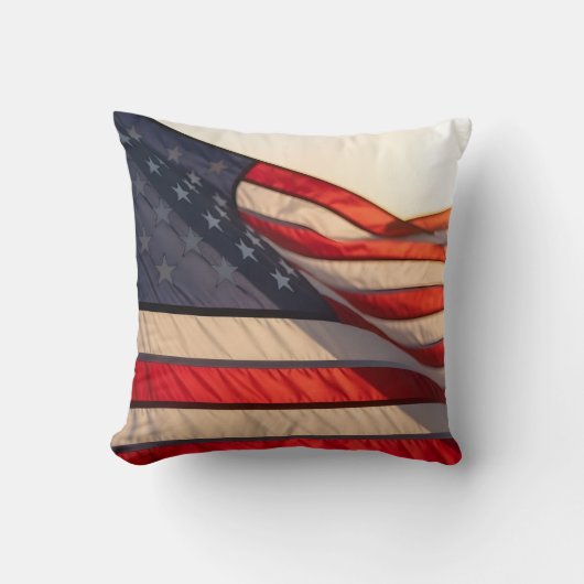 4th of july independence day wavin flag クッション (正面)