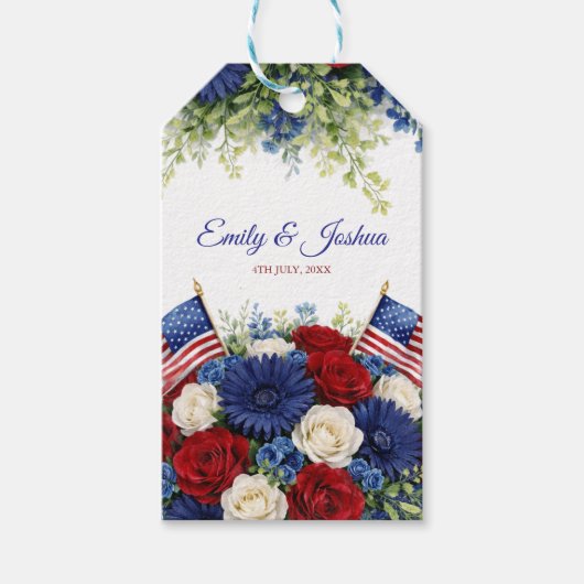 4th of July Independence Day Wedding ギフトタグ (正面)