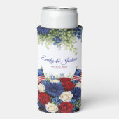4th of July Independence Day Wedding スリム缶クーラー (Seltzer正面)