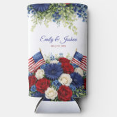 4th of July Independence Day Wedding スリム缶クーラー (正面)