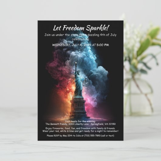 4th of July Invitation – Statue of Liberty 招待状 (スタンド正面)