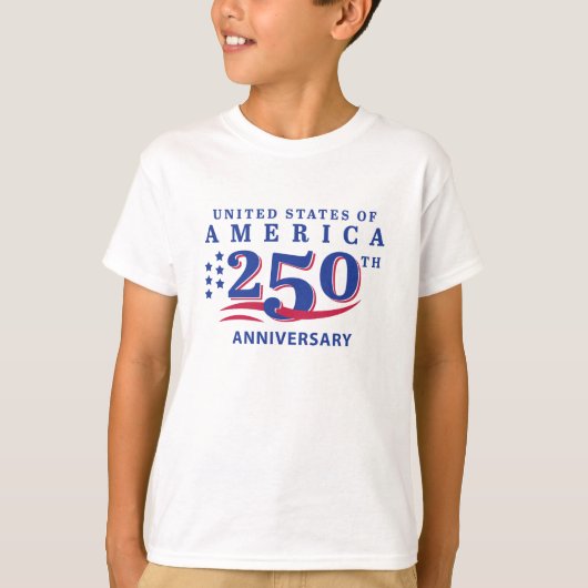4th of July Junior Golfer USA 250th Anniversary Tシャツ (正面)
