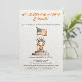 4th of July Kids Invitation – Cute Liberty  招待状 (スタンド正面)