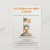 4th of July Kids Invitation – Cute Liberty  招待状 (正面/裏面)