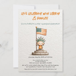 4th of July Kids Invitation – Cute Liberty  招待状