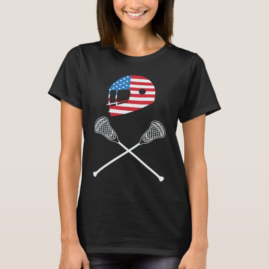 4th Of July Lacrosse American Flag Patriotic Tシャツ (正面)