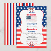 4th+of+july+little+firecracker+birthday 招待状 (正面/裏面)