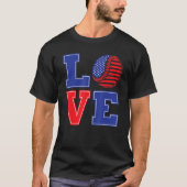 4th of July Love Baseball Tシャツ (正面)