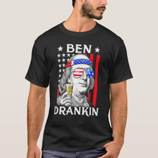 4th Of July Men's Shirts Ben Drankin Tシャツ (正面)