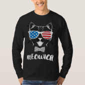 4th of July Meowica Kitty Cat Plus Size Graphic Tシャツ (正面)