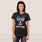 4th of July Meowica Kitty Cat Plus Size Graphic Tシャツ (正面フル)