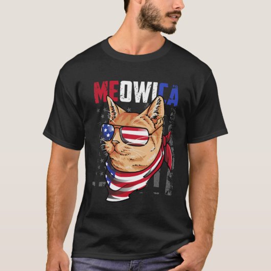 4th of July Meowica Patriotic   For Cat Tシャツ (正面)