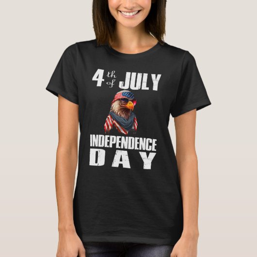 4th Of July Merica Bald Eagle USA Flag Independenc Tシャツ (正面)
