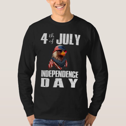 4th Of July Merica Bald Eagle USA Flag Independenc Tシャツ (正面)