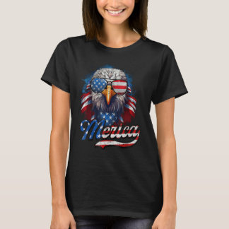 4th of July Merica Eagle USA Flag American Indepen Tシャツ