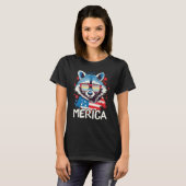 4th Of July Merica  Raccoon Demiflux Sunglasses Fl Tシャツ (正面フル)