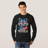 4th Of July Merica  Raccoon Genderfrith Sunglasses Tシャツ (正面フル)