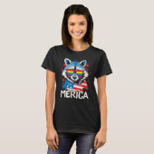 4th Of July Merica  Raccoon LGBT Pride Sunglasses  Tシャツ (正面フル)