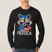 4th Of July Merica  Raccoon Non Binary Sunglasses  Tシャツ (正面)
