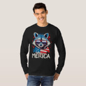 4th Of July Merica Raccoon Perifluid Sunglasses Fl Tシャツ (正面フル)