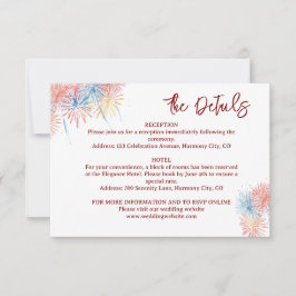 4th of July  minimalist Details Enclosure Card 出欠カード