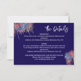 4th of July  minimalist Details Enclosure Card 出欠カード