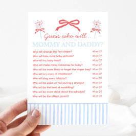 4th of July Mommy or Daddy Baby Shower Game アドバイスカード