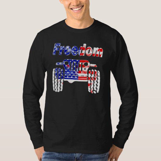 4th Of July Mud Ride UTV SXS Offroad Freedom Racer Tシャツ (正面)