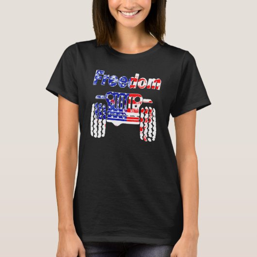 4th Of July Mud Ride UTV SXS Offroad Freedom Racer Tシャツ (正面)