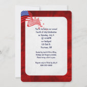 4th of July Party用スパークラー（赤） 招待状 (裏面)