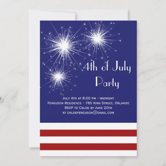 4th of July Party Invitation 招待状 (正面)