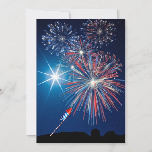 4th of July Party Stars & Fireworks  Invitations 招待状 (裏面)