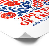 4th of July Patriotic 250th Anniversary 250 Years  ポスター (角)