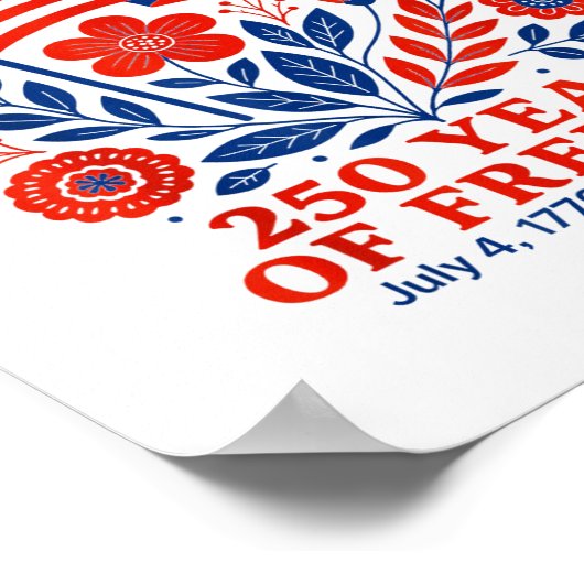 4th of July Patriotic 250th Anniversary 250 Years  ポスター (角)