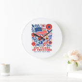 4th of July Patriotic 250th Anniversary 250 Years  ラージ壁時計 (ホーム)