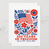4th of July Patriotic 250th Anniversary 250 Years  招待状 (正面/裏面)