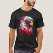 4th Of July Patriotic Bald Eagle Cool Sunglasses Tシャツ (正面)
