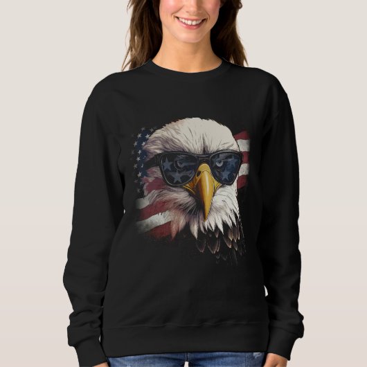 4th of July Patriotic  Bald Eagle  July 4th スウェットシャツ (正面)