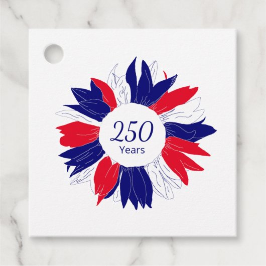 4th of July Patriotic BBQ Floral 250 Anniversary フェイバータグ (正面)